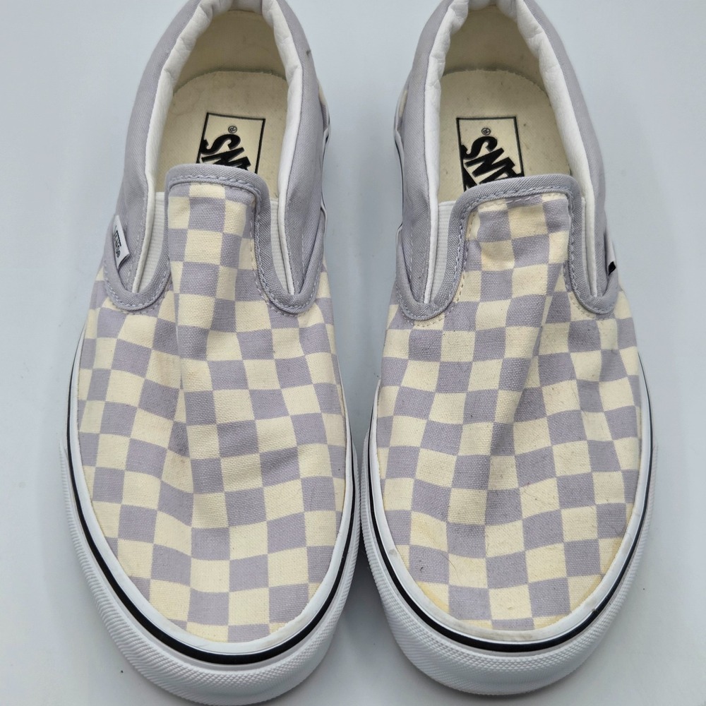 Vans Classic Checker Board Slip On's Grey & White Men's Size 8.5 Women's 10